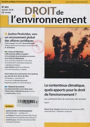 Droit de l'environnement. 263, Mardi 9 Janvier 2018 | 