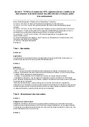 Décret n° 79-768 du 08 septembre 1979 : Décret n° 79-768 du 8 septembre 1979, réglementant les conditions de branchement et de déversement des effluents dans le réseau public d'assainissement | 