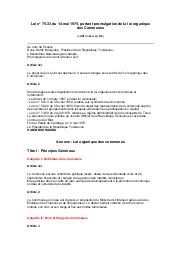 Loi n° 75-33 du 14 mai 1975 : Loi n° 75-33 du 14 mai 1975, portant promulgation de la loi organique des Communes | 