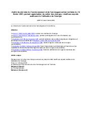 Arrêté du ministre de l’environnement et de l’aménagement du territoire du 14 février 2001 : Arrêté du ministre de l’environnement et de l’aménagement du territoire du 14 février 2001, portant approbation du cahier des charges, relatif aux experts auditeurs de l'utilisation de l’énergie (JORT n° 16 du 23 février 2001) | 