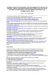Arrêté du ministre de l'environnement et de l'aménagement du territoire du 24 août 2001 | 
