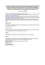 Arrêté du ministre de l'environnement et de l'aménagement du territoire du 27 juin 2001 | 