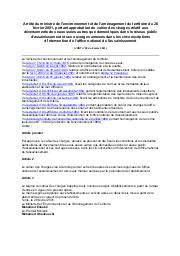 Arrêté du ministre de I'environnement et de I'aménagement du territoire du 28 février 2001 : Arrêté du ministre de I'environnement et de I'aménagement du territoire du 28 février 2001, portant approbation du cahier des charges relatif aux déversements des eaux usées autres que domestiques dans le réseau public d'assainissement et ses ouvrages annexes dans les circonscriptions d'intervention de l'office national de I'assainissement (JORT n° 20 du 9 mars 2001) | 
