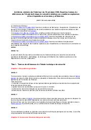 Arrêté du ministère de l'intérieur du 16-10-00 "technique de sécurité relative aux matières explosives" : Arrêté du ministre de l'intérieur du 16 octobre 2000, fixant les termes de références de l'étude technique de sécurité relatives aux matières explosives et les dispositions et normes y afférentes. (JORT n° 85 du 24 octobre 2000) | 