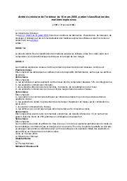 Arrêté du ministre de l'intérieur du 18 mars 2000 : Arrêté du ministre de l'intérieur du 18 mars 2000, portant classification des matières explosives (JORT n° 27 du 4 avril 2000) | 