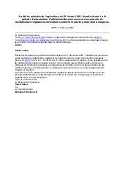 Arrêté du ministre de I'agriculture du 28-02-2001( duréede la période d'autorisation d'utilisation des semences et des produits. : Arrêté du ministre de I'agriculture du 28 février 2001, fixant la durée de la période d'autorisation d'utilisation des semences et des produits de multiplication végétative non obtenus selon le mode de production biologique. (JORT n° 19 du 6 mars 2001) | 