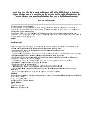 Arrêté du ministre de la santé publique du 27 juillet 2002 | 