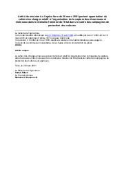 Arrêté du ministre de lagriculture du 28 mars 2001 "organisation de la capture des étourneaux et moineaux " : Arrêté du ministre de l’agriculture du 28 mars 2001, portant approbation du cahier des charges relatif à l’organisation de la capture des étourneaux et moineaux dans le domaine forestier de l’Etat dans le cadre des campagnes de protection des cultures. | 