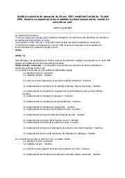 Arrêté du ministre du transport du 28 juin 2001 | 