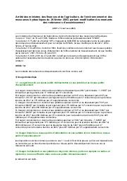 Arrêté des ministres des finances et de l'agriculture, de l'environnement et des ressources hydrauliques du 26 février 2003 | 