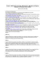 Décret n° 2000-2340 du 10 octobre 2000 | 