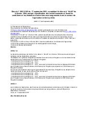 Décret n° 2001-2185 du 17 septembre 2001 | 