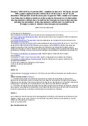 Décret n° 2001-2419 du 8 octobre 2001 | 