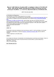 Décret n° 2001-2444 du 22 octobre 2001 | 