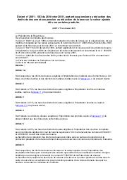 Décret n° 2001-583 du 26 février 2001 | 