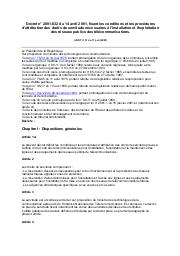 Décret n° 2001-832 du 14 avril 2001 | 
