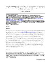 Décret n° 2002-2683du 14 octobre 2002 | 