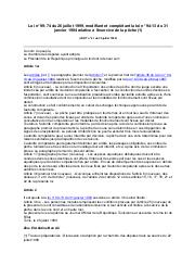 Loi n° 99-74 du 26 juillet 1999 | 