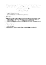Loi n° 2001-113 du 26 novembre 2001 | 