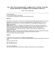 Loi n° 2001-119 du 6 décembre 2001 | 