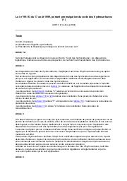 Loi n° 99-93 du 17 août 1999 | 