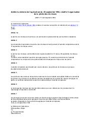 Arrêté du ministre de l'agriculture du 20 septembre 1994 : Arrêté du ministre de l'agriculture du 20 septembre 1994, relatif à l’organisation de la pêche des clovisses (JORT n° 77 du 30 septembre 1994) | 