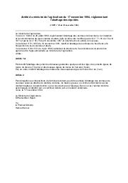 Arrêté du ministre de l'agriculture du 17 novembre 1994 | 