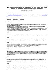 Arrêté du ministre de l'agriculture du 20 septembre 1994 : Arrêté du ministre de l'agriculture du 20 septembre 1994, relatif à l'exercice de la pêche à la plongée et de la pêche sous-marine de plaisance (JORT n° 77 du 30 septembre 1994) | 
