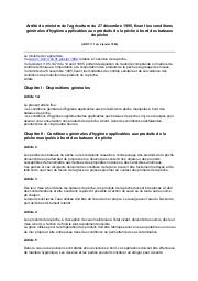 Arrêté du ministre de l'agriculture du 27 décembre 1995 | 