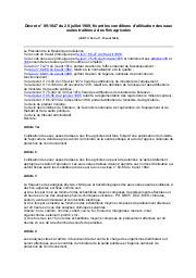 Décret n° 89-1047 du 28 juillet 1989 : Décret n° 89-1047 du 28 juillet 1989, fixant les conditions d'utilisation des eaux usées traitées à des fins agricoles (JORT n° 55 du 11-15 août 1989) | 
