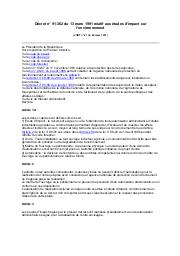 Décret n° 91-362 du 13 mars 1991 : Décret n° 91-362 du 13 mars 1991 relatif aux études d'impact sur l'environnement (JORT n° 21 du 26 mars 1991) | 