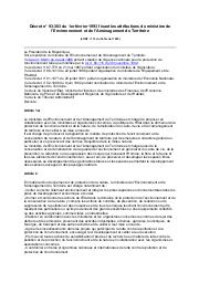 Décret n° 93-303 du 1er février 1993 : Décret n° 93-303 du 1er février 1993 fixant les attributions du ministère de l'Environnement et de l'Aménagement du Territoire (JORT n° 13 du 16 février 1993) | 