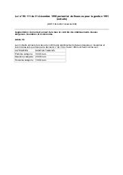 Loi n° 90-111 du 31 décembre 1990 : Loi n° 90-111 du 31 décembre 1990 portant loi de finances pour la gestion 1991 (extraits) (JORT n° 86 du 28-31 décembre 1990) | 