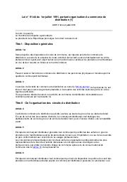 Loi n° 91-44 du 1er juillet 1991 : Loi n° 91-44 du 1er juillet 1991, portant organisation du commerce de distribution (1) (JORT n° 49 du 9 juillet 1991) | 