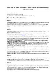Loi n° 93-41 du 19 avril 1993 : Loi n° 93-41 du 19 avril 1993 relative à l'Office National de l'Assainissement (1) (JORT n° 30 du 23 avril 1993) | 