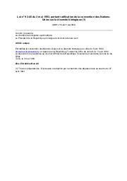 Loi n° 93-45 du 3 mai 1993 : Loi n° 93-45 du 3 mai 1993, portant ratification de la convention des Nations-Unies sur la diversité biologique (1) (JORT n° 35 du 11 mai 1993) | 
