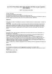 Loi n° 94-127 du 26 décembre 1994 | 