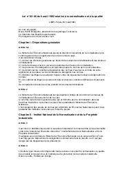Loi n° 82-66 du 6 août 1982 : Loi n° 82-66 du 6 août 1982 relative à la normalisation et à la qualité (JORT n° 54 des 10-13 août 1982) | 