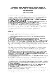 Arrêté des ministres des finances et de l'environnement et de l'aménagement du territoire du 15 avril 1994 | 