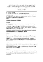 Arrêté du ministre de l'agriculture du 27 décembre 1995 | 