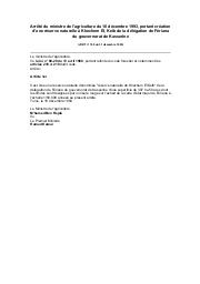 Arrêté du ministre de l'agriculture du 18 décembre 1993 | 