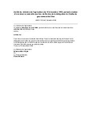 Arrêté du ministre de l'agriculture du 18 décembre 1993 | 