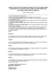 Arrêté du ministre de l'économie et des finances du 18 mai 1990 : Arrêté du ministre de l'économie et des finances du 18 mai 1990, portant homologation de la norme tunisienne relative aux spécifications des eaux usées traitées à des fins agricoles (JORT n° 36 du 29 mai 1990) | 