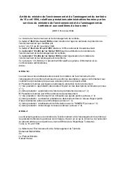 Arrêté du ministre de l'environnement et de l'aménagement du territoire du 15 avril 1994 | 