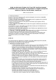 Arrêté du ministre de l'intérieur du 30 mai 1991 : Arrêté du ministre de l'intérieur du 30 mai 1991, relatif au paiement d'amendes pour contravention aux règlements sur l'hygiène et la police sanitaire à l'intérieur des périmètres communaux (JORT n° 43 du 14 juin 1991) | 
