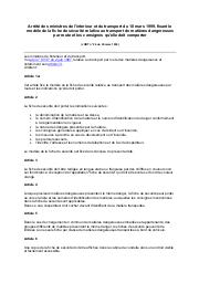 Arrêté des ministres de l'intérieur et du transport du 18 mars 1999 | 
