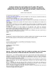 Arrêté du ministre de la santé publique du 25 octobre 1997 | 