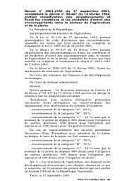 Décret n° 2001-2185 du 17 septembre 2001 | 