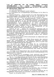 loi n° 2001-82 du 24 juillet 2001 | 