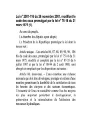 loi n° 2001-116 du 26 novembre 2001 | 